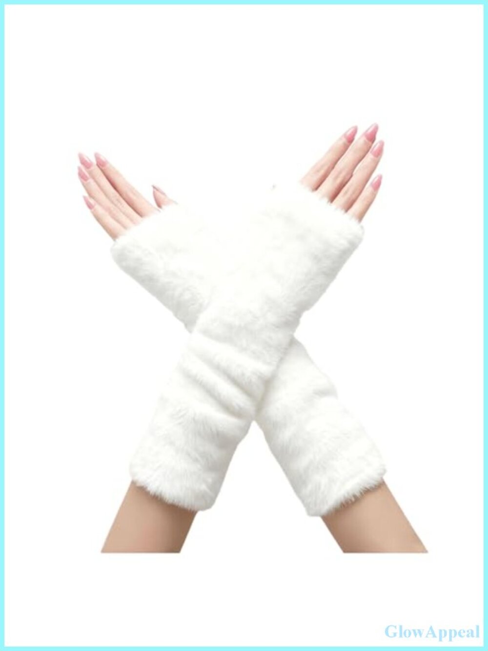 Faux Fur Arm Warmers Women Fingerless Long Fuzzy Gloves